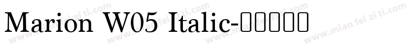 Marion W05 Italic字体转换